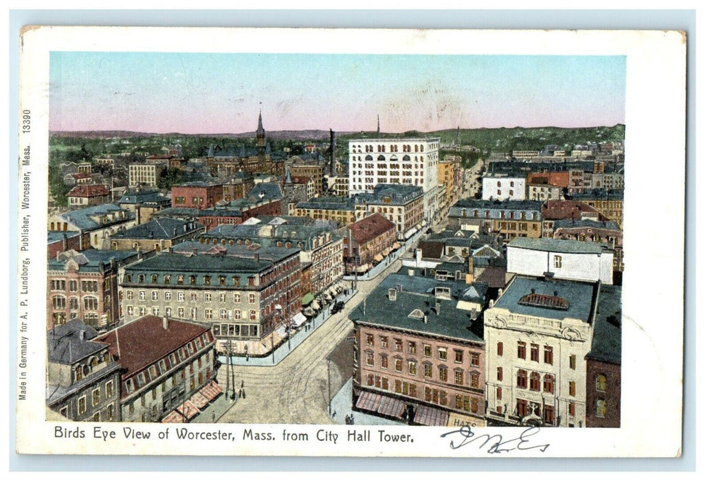 1906 Copper Window Buildings, Worcester, Massachusetts MA Antique Postcard
