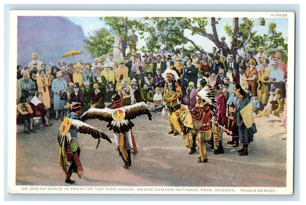 Indian Dance Grand Canyon National Park Arizona AZ Fred Harvey Phostint Postcard