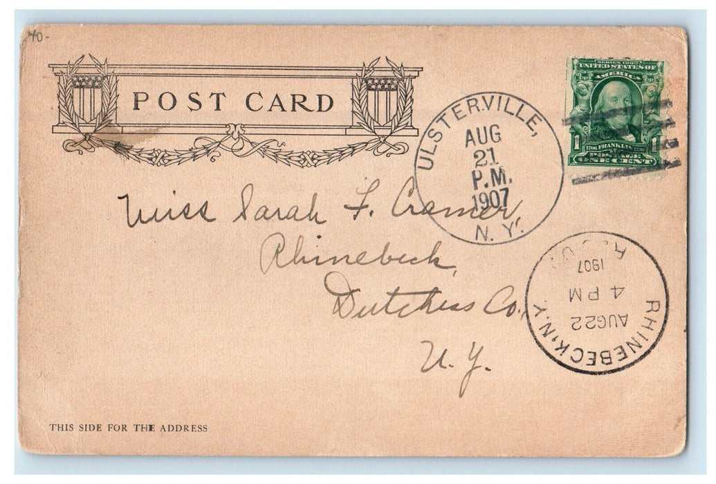 1907 Erie R.R. Railroad Pine Bush Ulsterville New York NY Antique Postcard