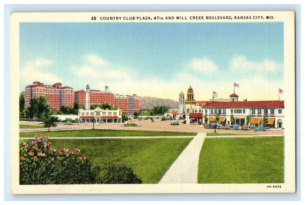 c1940's Country Club Plaza 47th And Mill Creek Boulevard Kansas City MO Postcard