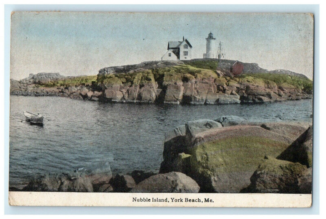1917 Nubble Island York Beach Cape Neddick Maine ME Antique Posted Postcard