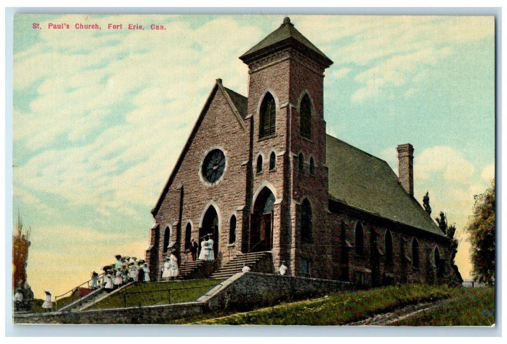 c1910's View Of St. Paul's Church Fort Erie Canada Unposted Antique Postcard