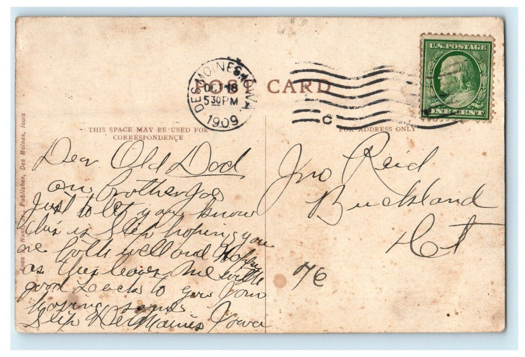 1909 Sixth Ave. Melan Arch Bridge, Des Moines, IOWA IA Antique Postcard