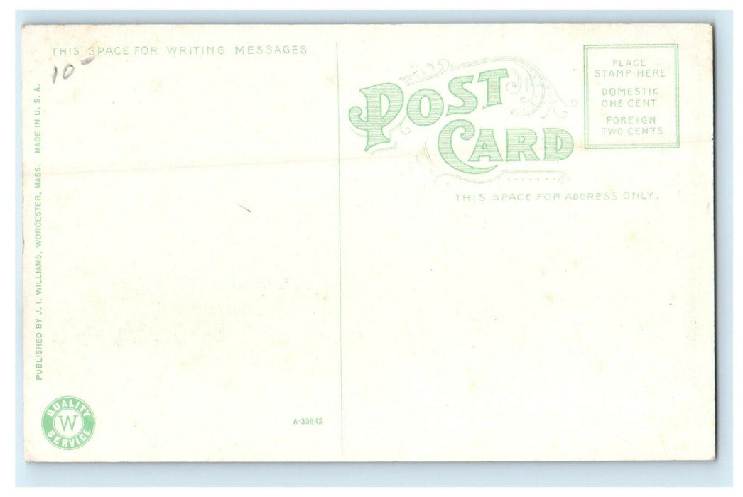 1912 Union Station, Worcester, Massachusetts MA Antique Unposted Postcard