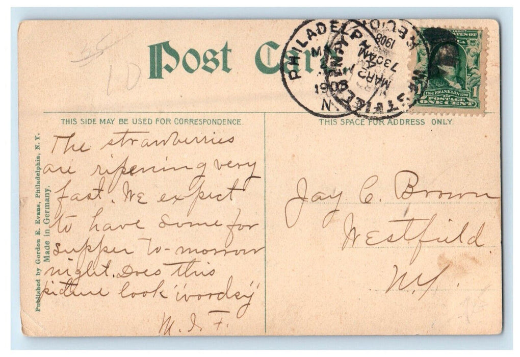 1908 Philadelphia NY, The R.R. Railroad Bridge From The Gulf Antique Postcard