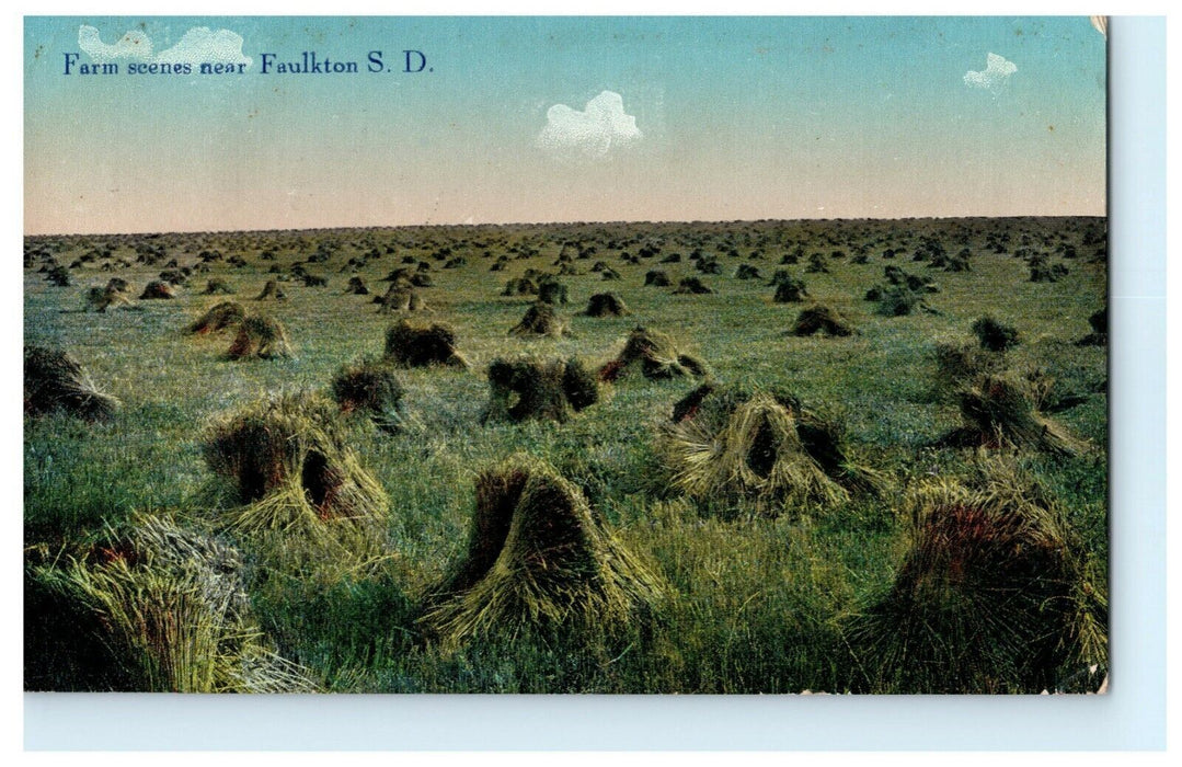 Farm Scenes Near Faulkton South Dakota 1915 Whitley Indiana Antique Postcard