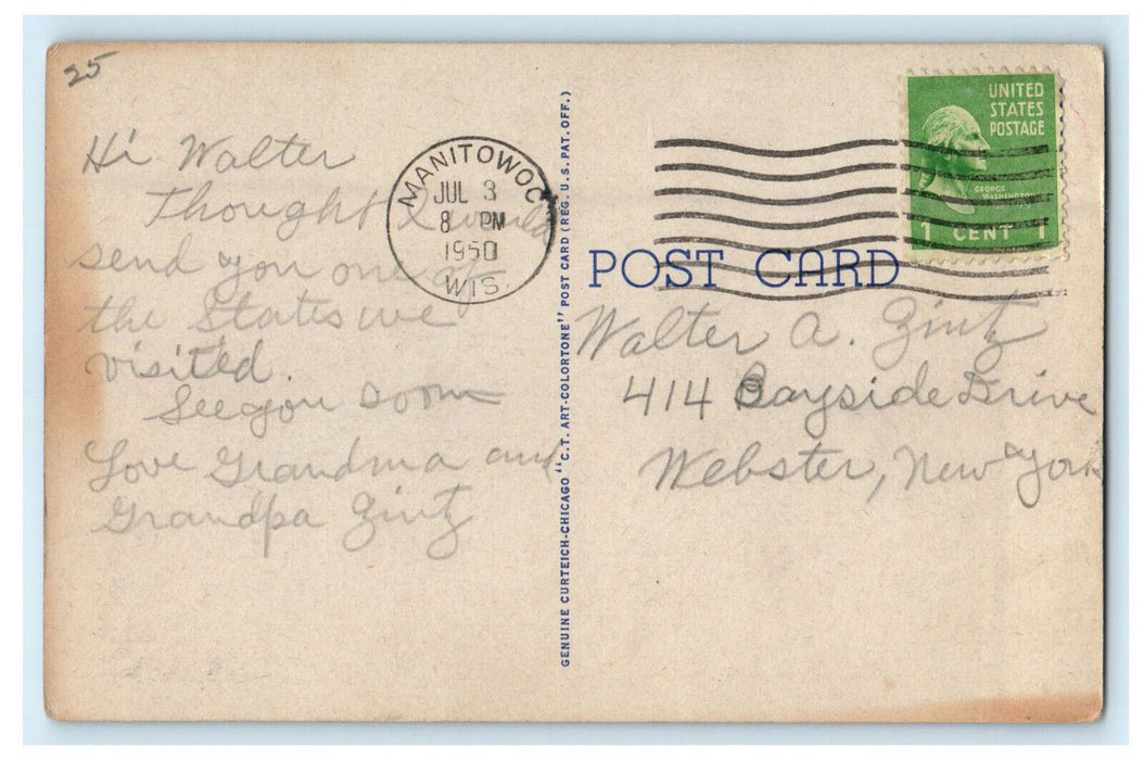 1950 The Fisherman's Paradise, Greetings from Wisconsin WI Postcard