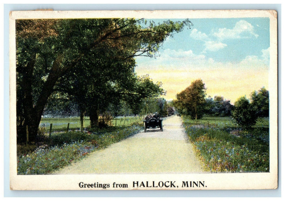 1922 Greetings from Hallock Minnesota MN, Winger MN Posted Postcard