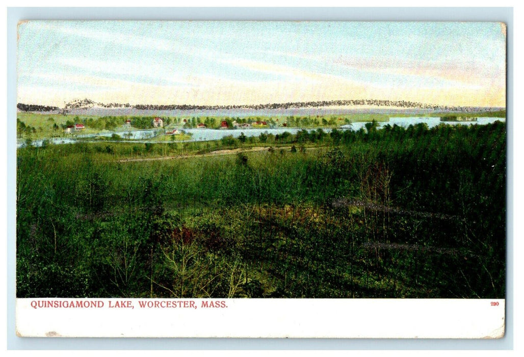 1906 Quinsigamond Lake, Worcester, Massachusetts MA Antique Postcard