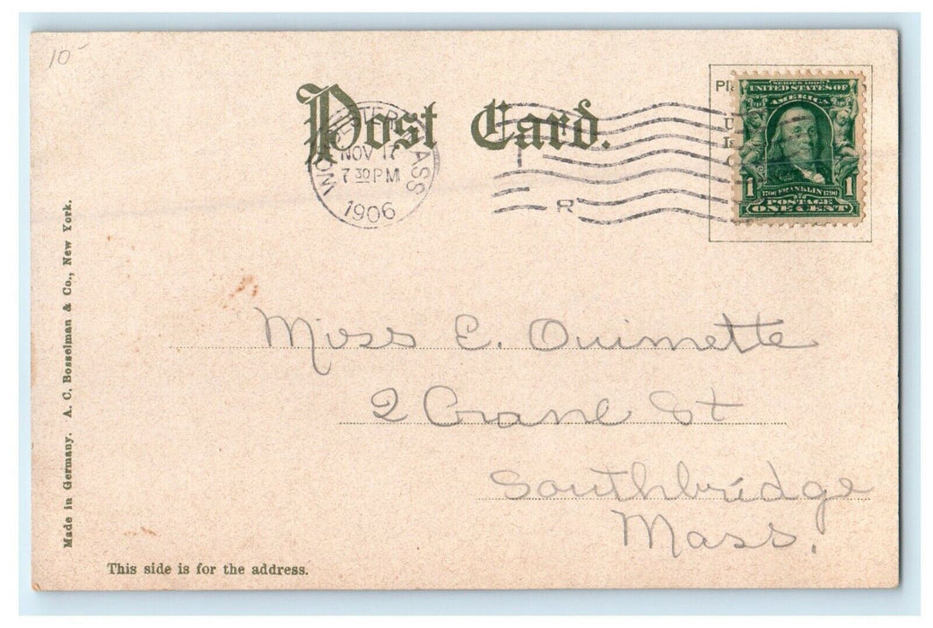 1906 State Mutual Building View, Worcester, Massachusetts MA Postcard