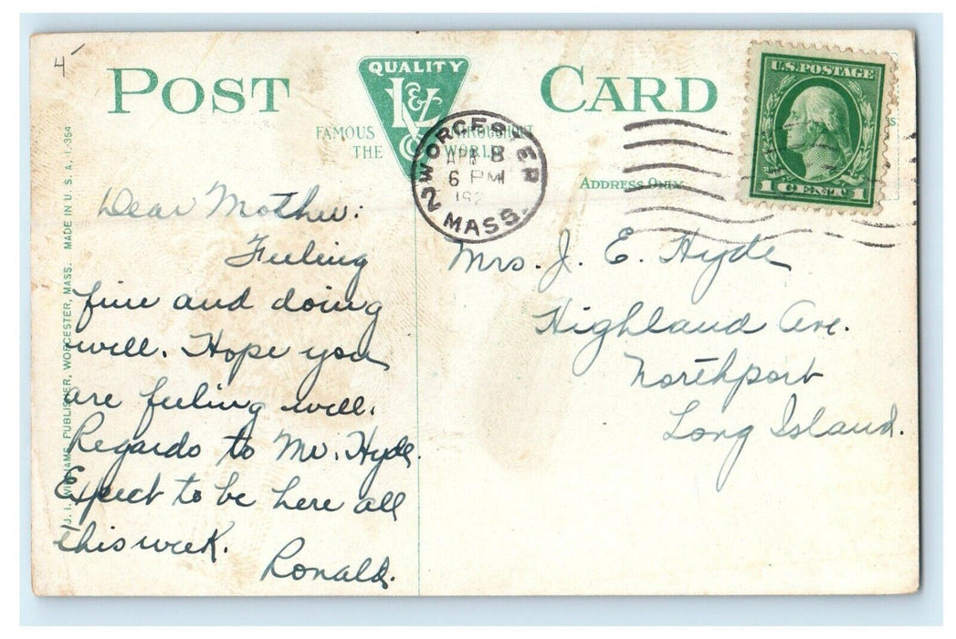 1924 Polytechnic Institute, Salisbury Lab, Worcester, Massachusetts MA Postcard