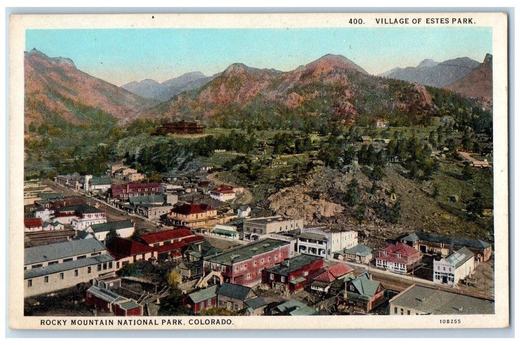 c1920's Village of Estes Park, Rocky Mountain National Park Colorado CO Postcard