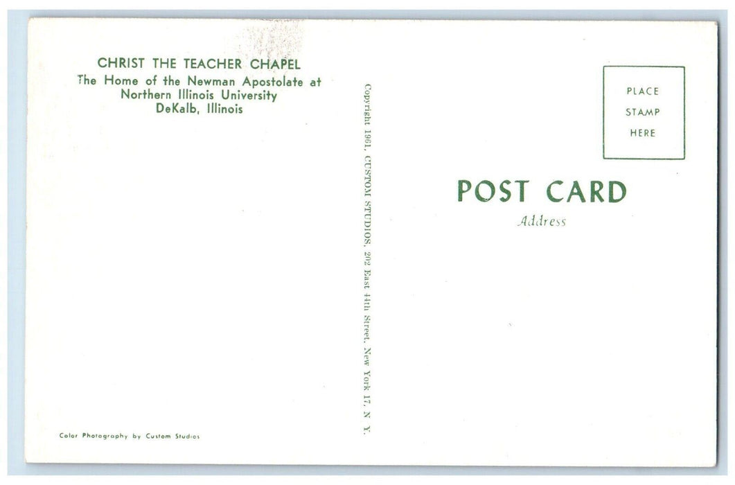 c1960s Christ The Teacher Chapel Northern Illinois University DeKalb IL Postcard