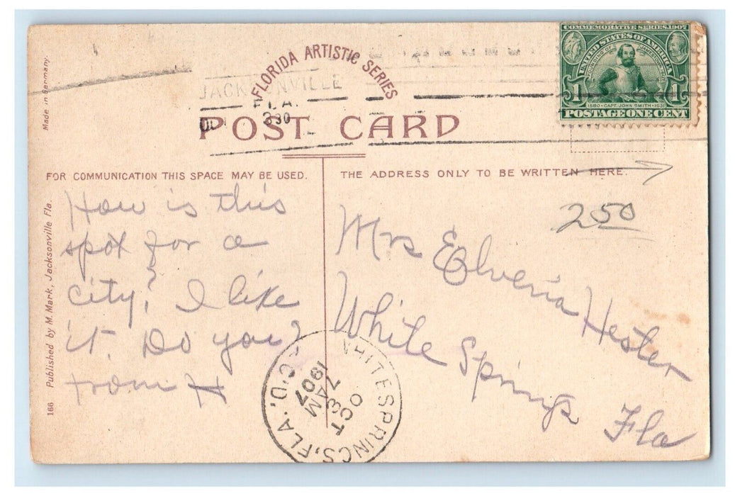 1907 Forsyth Str. Post Office And Banks Jacksonville Florida FL Antique Postcard