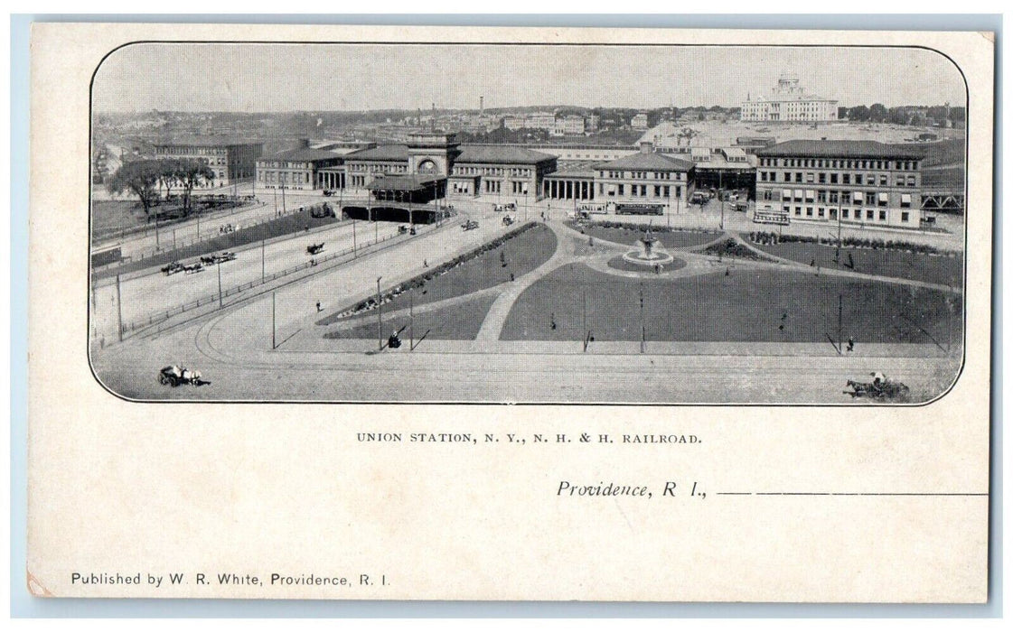 c1900's Union Station N.Y.N.H.&H. Railroad Providence RI PMC Postcard