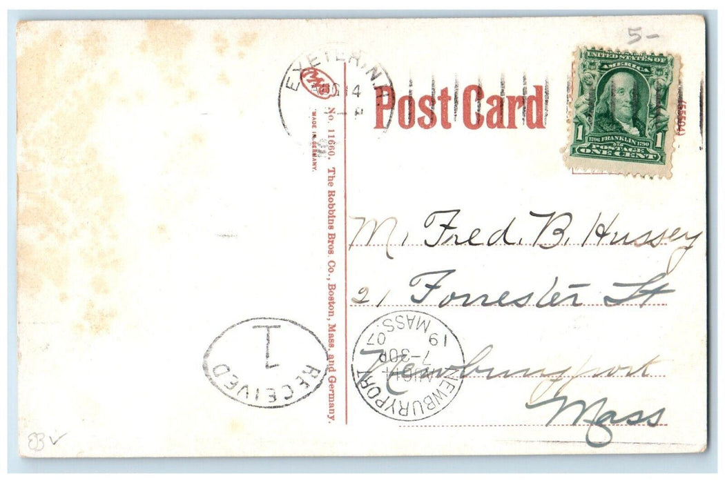1907 Building of Depot Exeter New Hampshire NH Antique Posted Postcard