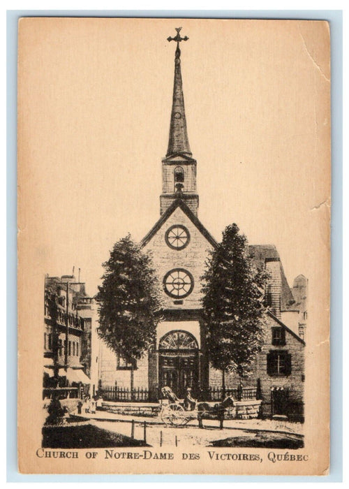 c1910's Church Of Notre Dame Des Victories Quebec Unposted Antique Postcard