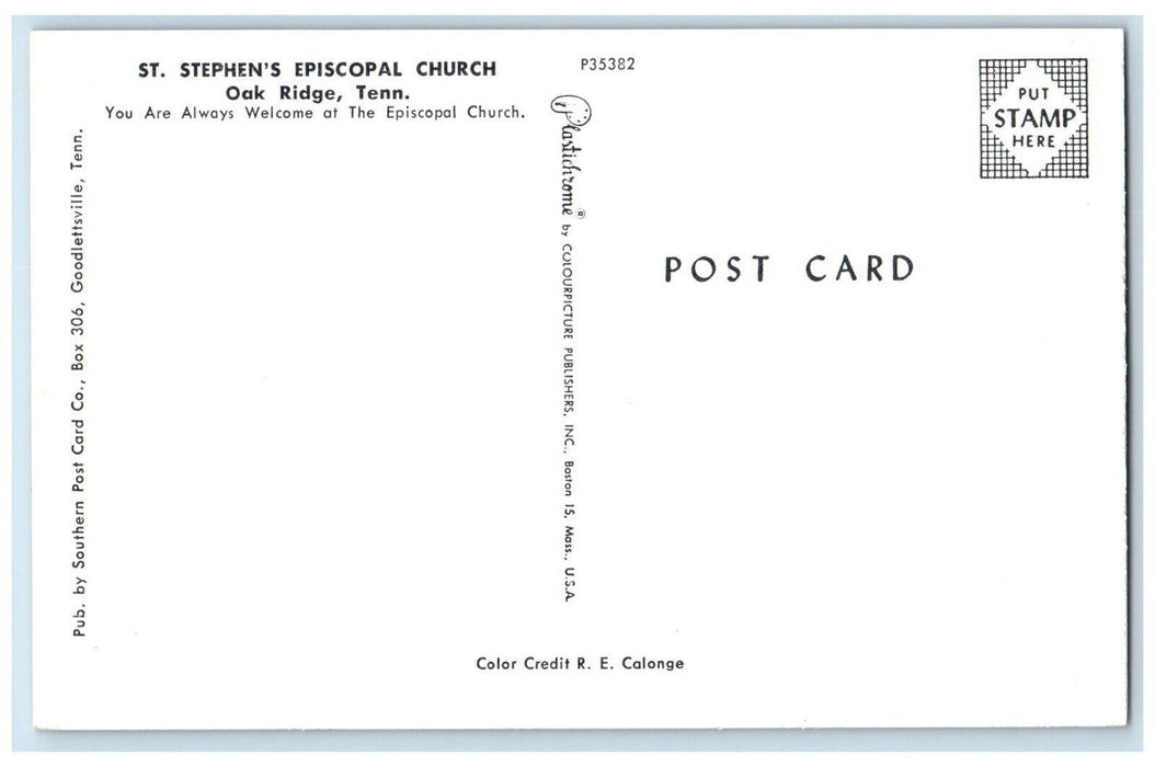 c1960's St. Stephen's Episcopal Church Oak Ridge Tennessee TN Postcard