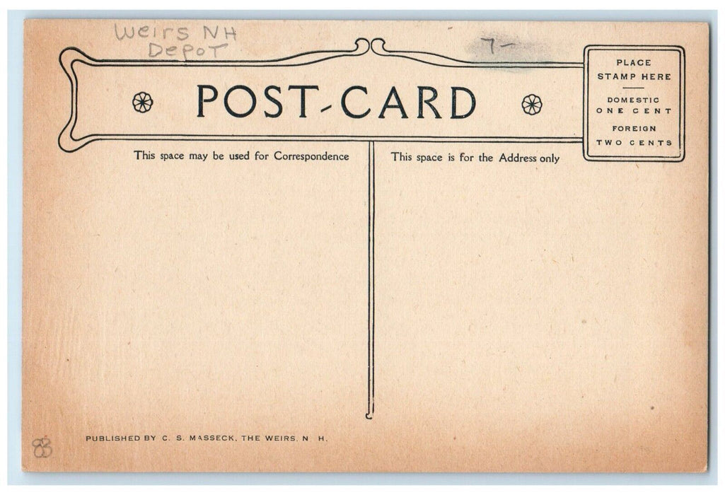 c1910 Railroad Station Tbe Weirs Depot New Hampshire NH Unposted Postcard