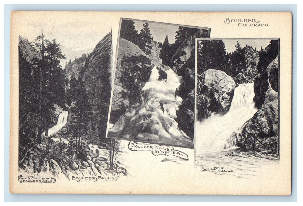 c1905 Multiview of Boulder Colorado CO Fine & Coulson Antique Postcard