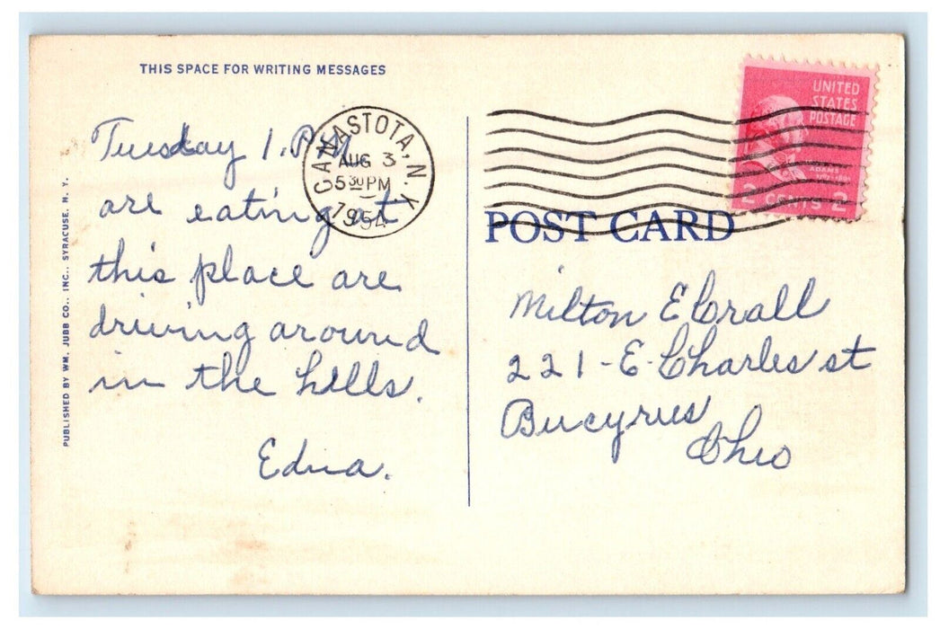 1954 The Original Ham That Am Ham Restaurant Chittenango NY Postcard