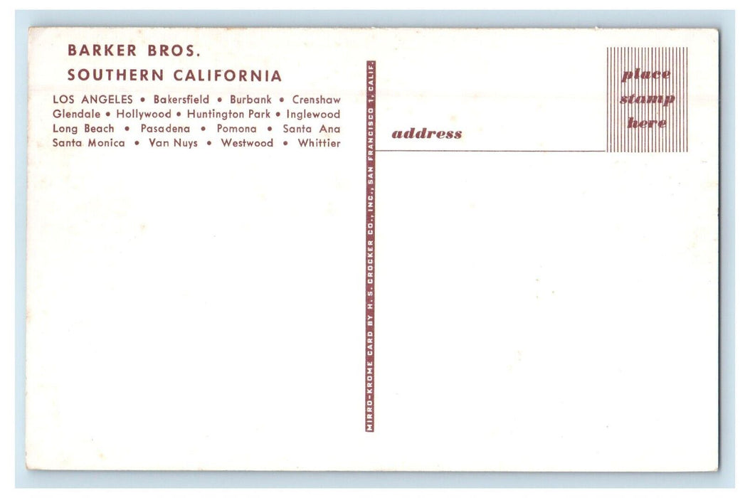 Los Angeles CA, Giant Christmas Tree Barkers Bros In The Main Lobby Postcard