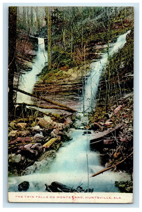 c1910 The Twin Falls on Montesano, Huntsville Alabama AL Posted Postcard