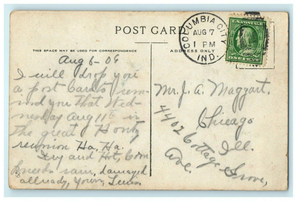 Manhattan Elevated Railway 6th Ave. New York Columbia City Indiana 1909 Postcard