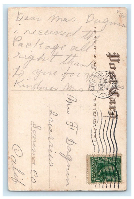 1909 The Hibernia Saving & Loan Society Flags San Francisco CA Antique Postcard