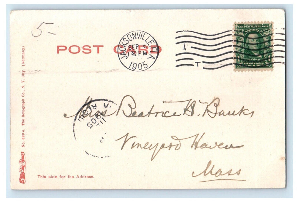 1905 West Forsyth Street Jacksonville Florida FL Rotograph Antique Postcard