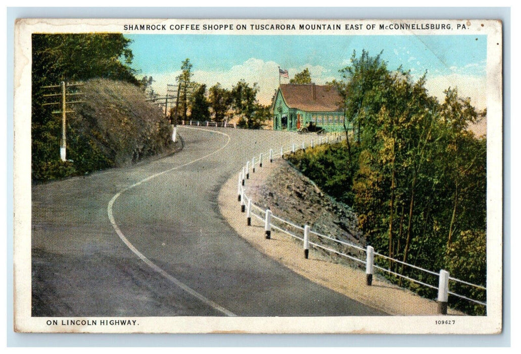 c1930s Shamrock Coffee Shoppe on Tuscarora Mountain, Pennsylvania PA Postcard