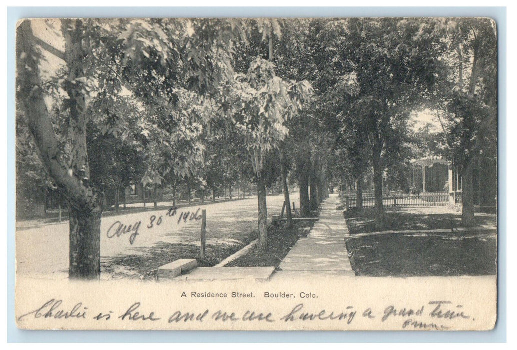 1906 A Residence Street, Boulder Colorado CO Longmont CO Antique Postcard