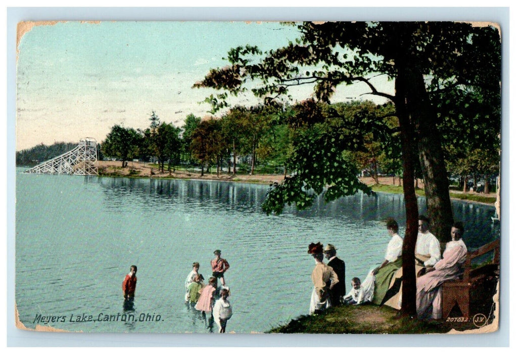 1911 A View Of Meyers Lake Canton Ohio OH Posted Antique Postcard