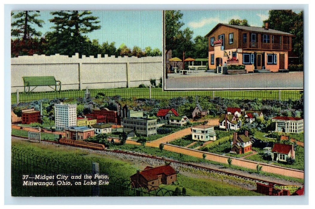 1947 Midget City And The Patio Mitiwanga Ohio OH, On Lake Erie Postcard