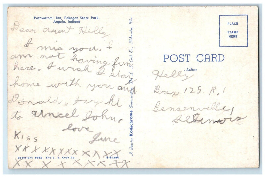 c1950's Patawatomi Inn Pokagon State Park Angola Indiana IN Posted Postcard