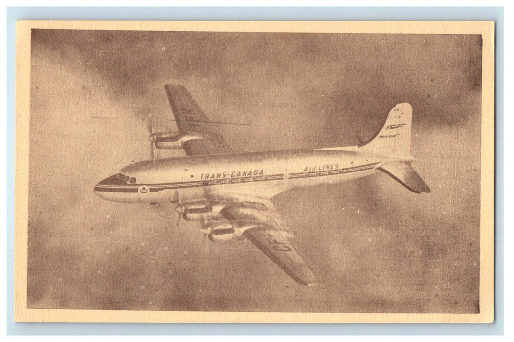 c1920s Modern Canadian North Star Airliner Trans Canada Airlines Postcard
