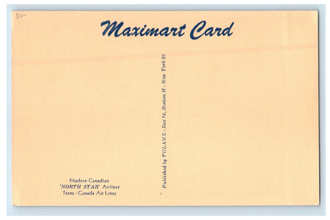 c1920s Modern Canadian North Star Airliner Trans Canada Airlines Postcard
