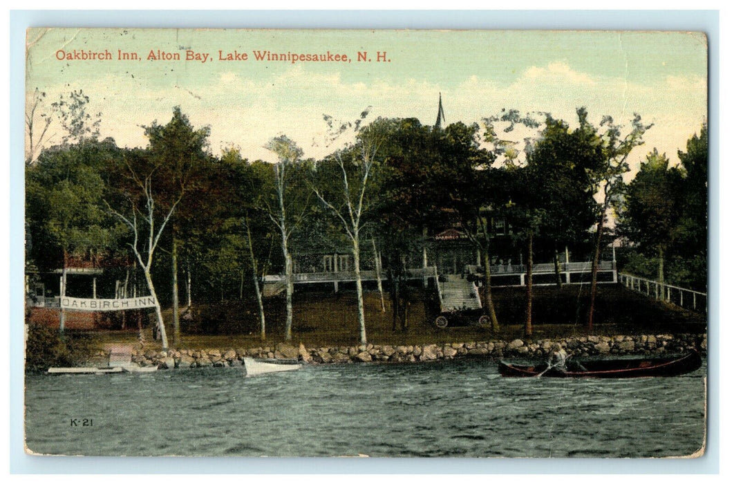 1914 Oakbirch Inn, Alton Bay, Lake Winnepesaukee, New Hampshire N.H. Postcard