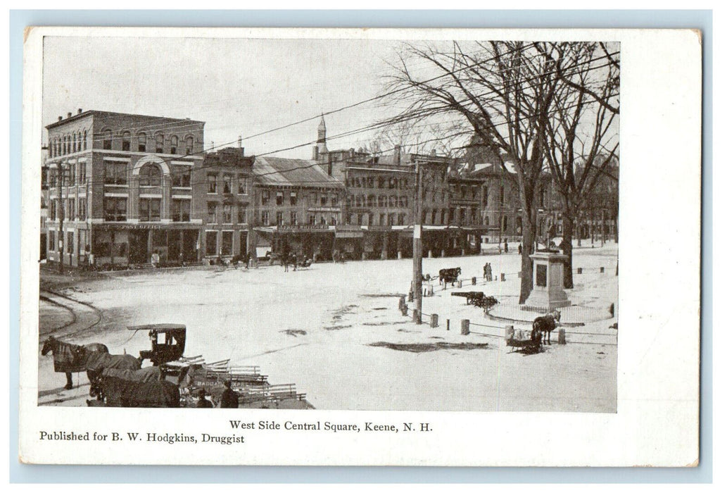 c1905 West Side Central Square Keene New Hampshire NH Antique Postcard