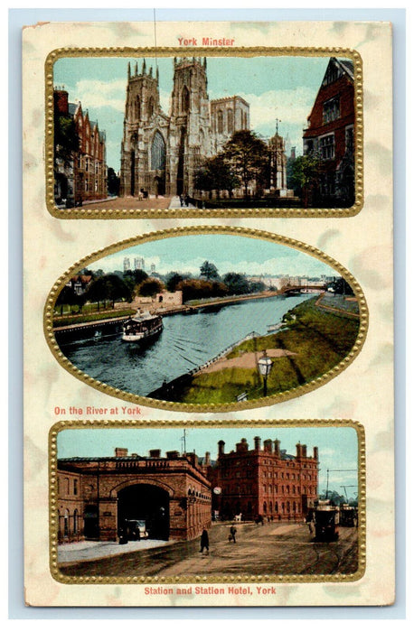 c1910 Multiview of Places in York England United Kingdom UK Unposted Postcard