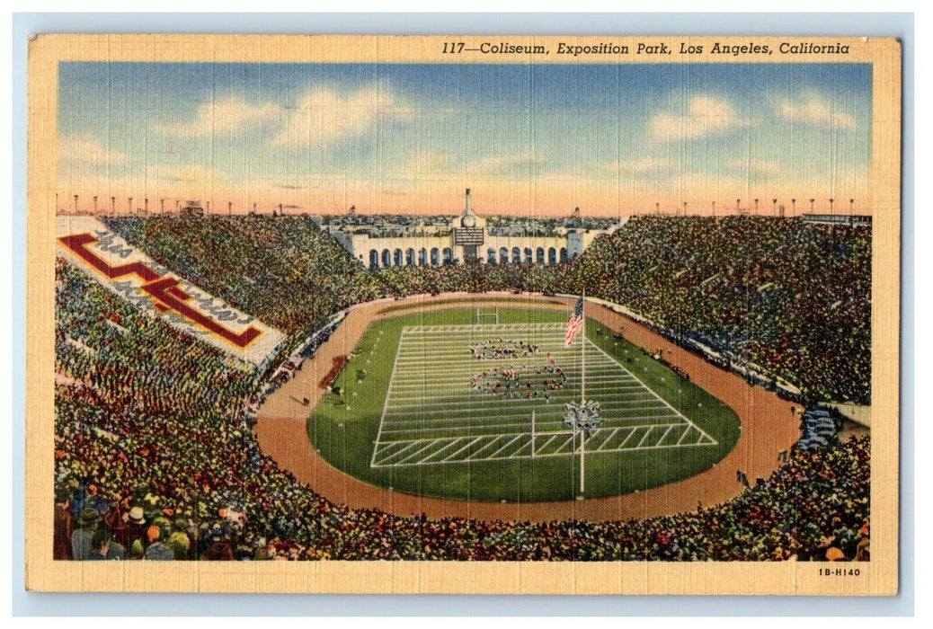 1941 Coliseum Exposition Park Los Angeles California CA Posted Postcard
