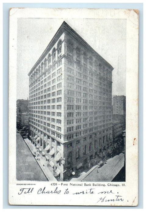 1907 First National Bank Building Chicago Illinois IL Posted Antique Postcard
