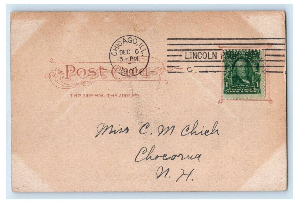 1907 First National Bank Building Chicago Illinois IL Posted Antique Postcard