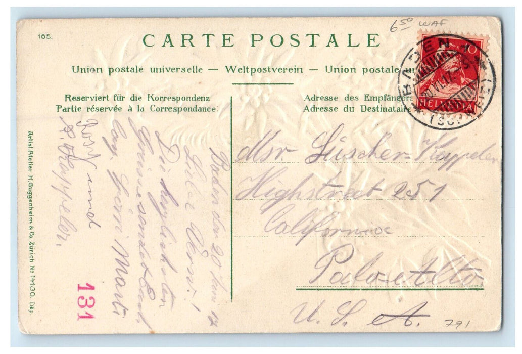 c1910s Alpenpost Flower, Horse Carriage Switzerland Posted Postcard