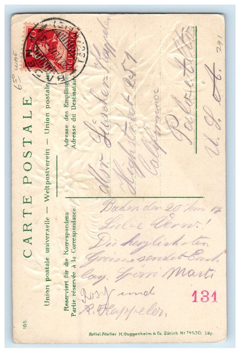 c1910s Alpenpost Flower, Horse Carriage Switzerland Posted Postcard