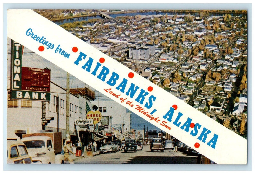 Greetings From Fairbanks Alaska AK, Lands Of The Midnight Sun Vintage Postcard