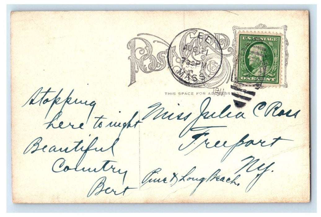 1911 Greenock Inn Building Lee Massachusetts MA Posted Antique Postcard