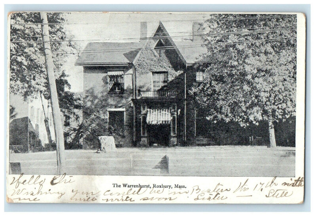 1908 The Warrenhurst House View Roxbury Massachusetts MA Antique Postcard