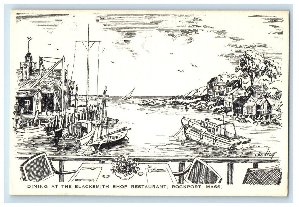 Dining At The Blacksmith Shop Restaurant Rockport Massachusetts MA Postcard