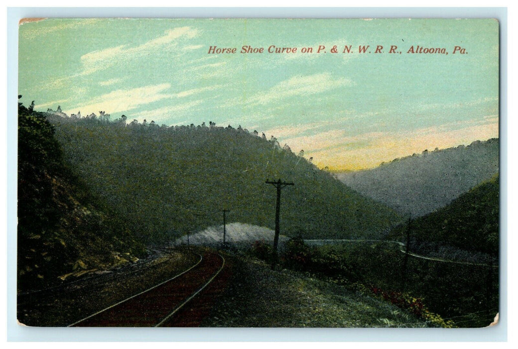 1920 Horse Shoe Curve on P & N.W.R.R. Altoona Pennsylvania PA Postcard